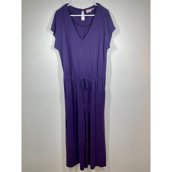 Philosophy Republic Clothing Purple V-Neck Drawstring Waist Jumpsuit - L - Picture 1 of 8